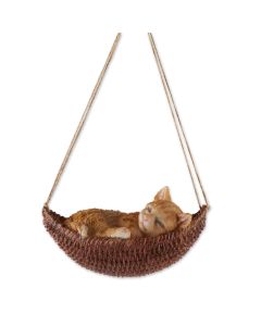 NAPPING CAT ON HAMMOCK FIGURINE
